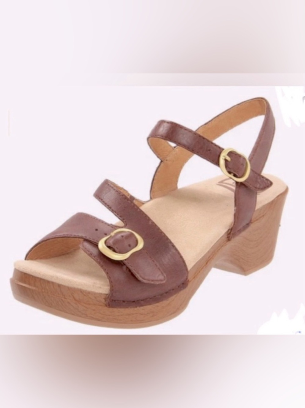 Dansko Sandi Clogs Sandals Brown Leather Adjustable Straps Women’s EU 40 US 9.5